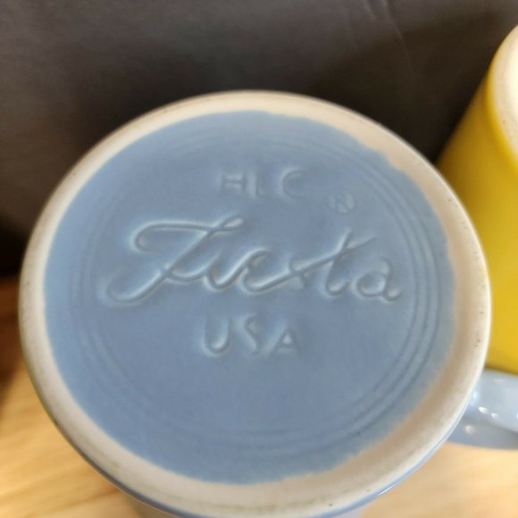 Lot Of 4 Fiestaware Red Blue Yellow Ceramic Solid 3.5 In Modern Coffee Mugs  Bra - Picture 5 of 9